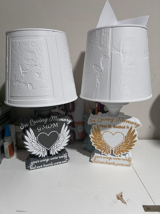 Memorial Lamp Base and Custom Lamp Shade