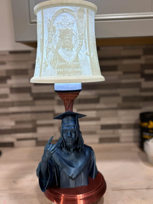 Statue Lamp Base and Custom Lamp Shade